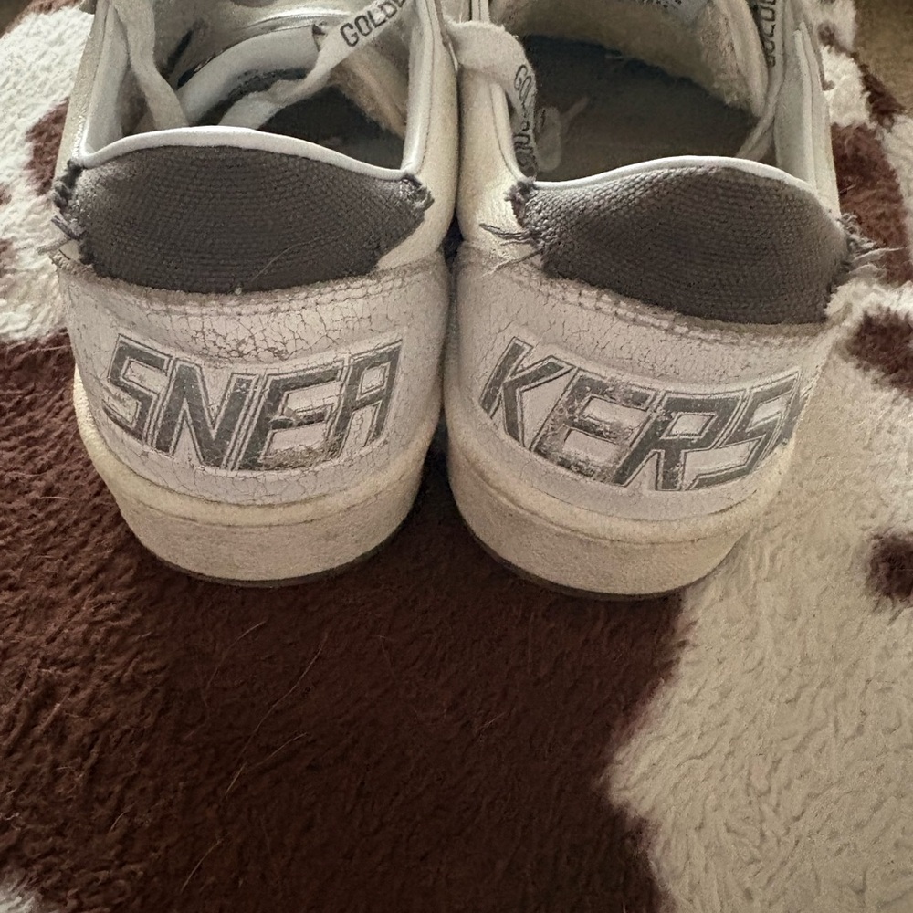 Golden Goose Cream and Gray Ballstar Sneakers - Picture 2 of 5